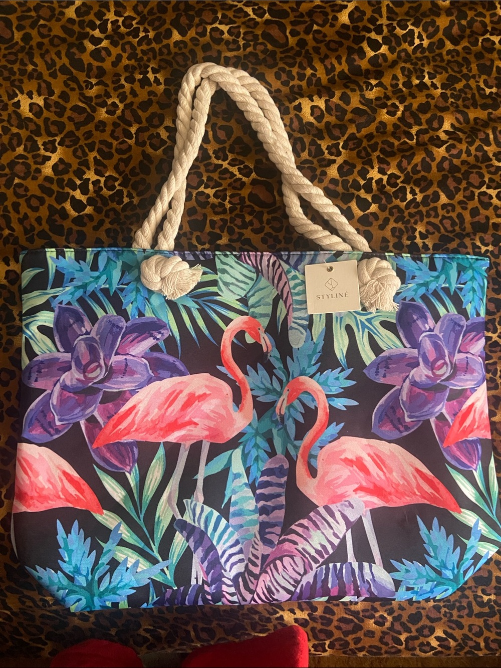 Styline Flamingo Canvas Tote Bag